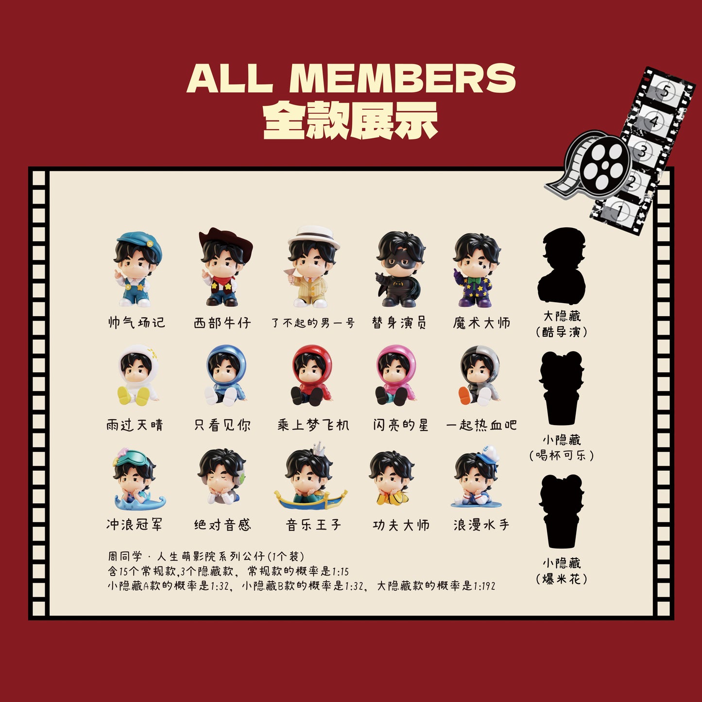 【预购】周同学潮玩微盒系列 - 人生萌影院  (盲盒)